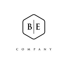 initial BE logo design vector