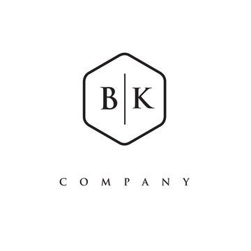 initial BK logo design vector