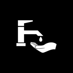 Washing hands icon isolated on dark background