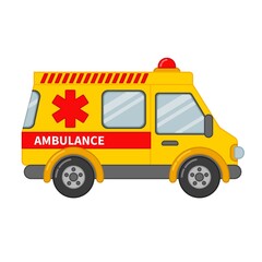 Vector illustration of a Ambulance
 in cartoon style.