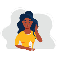 Obraz premium Female afro hairstyles. dreads and afro braids for a girl. Black beauty concept. Colorfull flat vector illustration. 