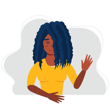 Female afro hairstyles. dreads and afro braids for a girl. Black beauty concept.
 Colorfull flat vector illustration. 
