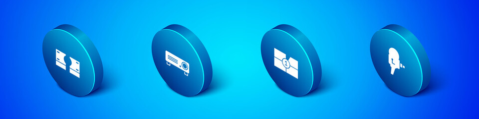 Set Isometric Stacks paper money cash, Old film movie countdown frame, Retro cinema camera and Movie, film, media projector icon. Vector