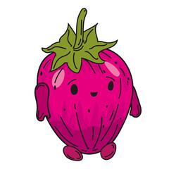 Beetroot hand dawn sketch fruit cute character cartoon. Vector illustration