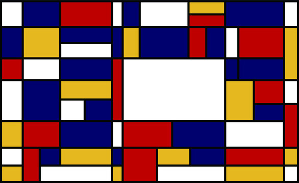 Graphic illustration of Mondrian painting