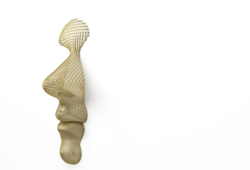 3D Rendered Illustration of a Human Face Design.