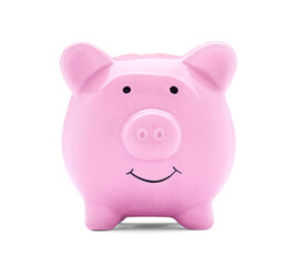 Obraz na płótnie Canvas coin finance saving money piggybank business investment banking piggy bank pig recession crisis sad