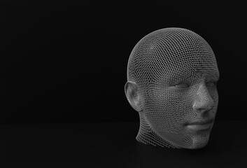 3D Rendered Illustration of a Human Face Design.