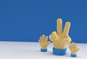 Victory Celebration 3D Render Illustration Design.