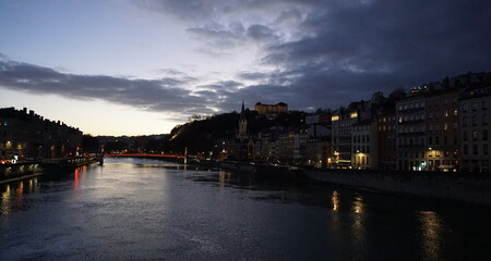 Fototapeta premium La Saone - Vieux Lyon - France