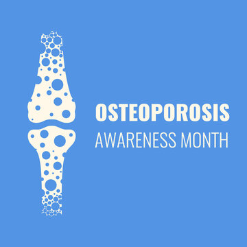 World osteoporosis awareness month. Porous femur conceptual vector illustration. Loss of bone mass, hip fractures and broken bones prevention. Skeletal system disease. Senior osteopathy.