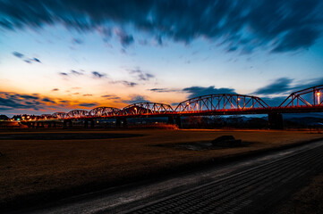 四万十川の夕暮れ