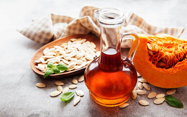 Bottle with pumpkin seed oil