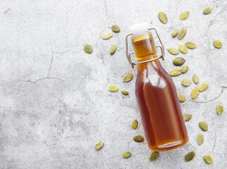 Bottle with pumpkin seed oil