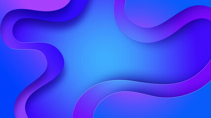 Minimal dynamic gradient background with copy space. Geometric Backdrop. Fluid 3d shapes composition.