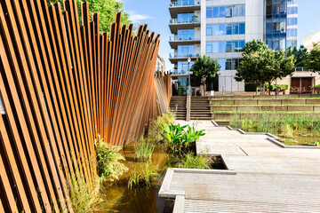 Tanner Springs Park in the Downtown Portland, OR