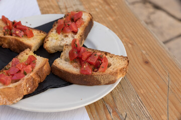 Apulia bread as an appetizer