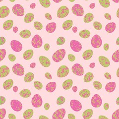 Seamless easter pattern with eggs