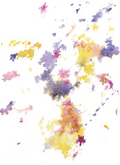 Set Colorful Watercolor Spots, Blots and Splashes on White Background
