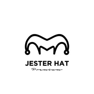 simple Jester hat line vector icon illustration design