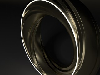 3D Rings on dark background