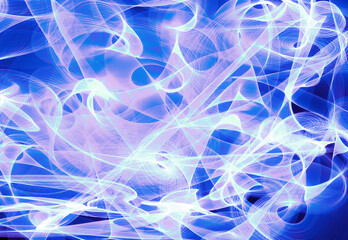 cloud lines on dark blue background frozen motion design abstract