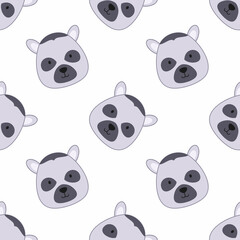 Seamless pattern with cute lemur. Endless background for sewing children's clothing, printing on fabrics and textiles.
