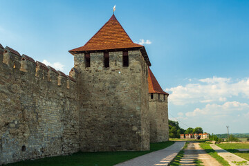 Fototapeta na wymiar View to towers of Bendery fortress in Bender, Transnistria