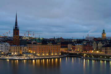 Night panorama of Stockholm, Sweden
