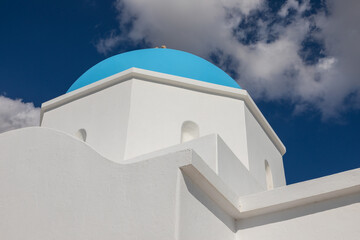 View of the Agios Nikolaos - Analipsi church, Paros Island, Greece.