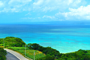 古宇利島から見る海の景色