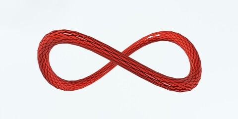 Infinity symbol with 3d effect. 3d rendering - 423358197