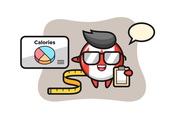 Illustration of canada flag badge mascot as a dietitian