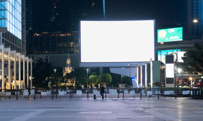 blank advertising LED bilboard installed outdoor - obrazy, fototapety, plakaty