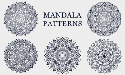 Ornamental mandala patterns with unique design - obrazy, fototapety, plakaty