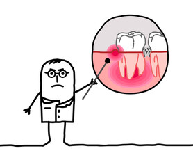 Cartoon Doctor explaining what is Periodontics