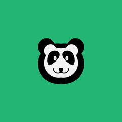 Panda flat icon. Simple style endangered animal  symbol. Logo design element. T-shirt printing. eps10. Vector for sticker.