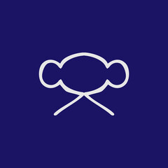  Alien flat line icon. Simple style space science symbol. Logo design element. T-shirt printing. eps10. Vector for sticker.