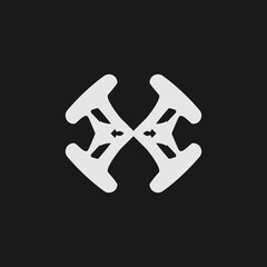 Drone flat icon. Simple style fly transporter  symbol. Logo design element. T-shirt printing. eps10. Vector for sticker.