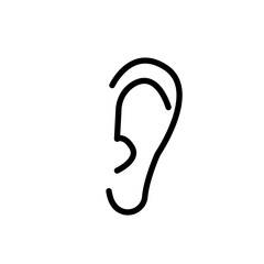Listen symbol isolated on white background