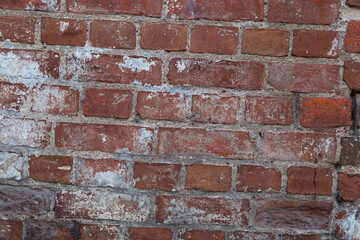 Naklejka premium old brick wall dark red, brown background part of the chimney