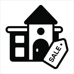 House For Sale glyph icon,  real estate  web and mobile icon.