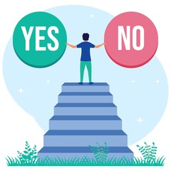 Illustration vector graphic cartoon character of yes or no