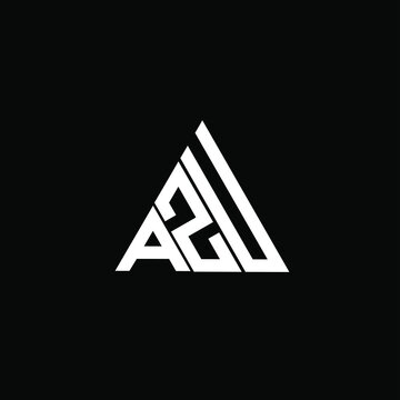 A Z U letter logo creative design on black color background. AZU icon