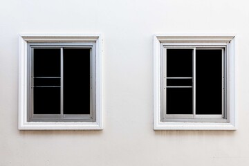 Obraz na płótnie Canvas White sliding aluminum window frame and white cement wall