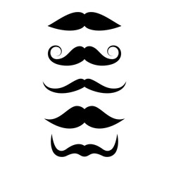 Moustache vector icon, collection of handlebar mustaches