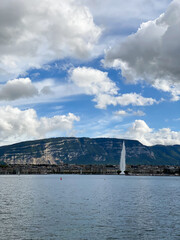 View of Geneva and mountains