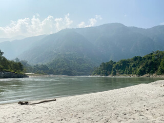 river and mountains in Nepal