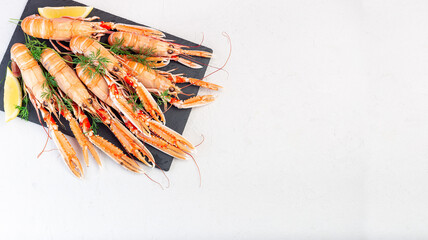 shrimps on a board