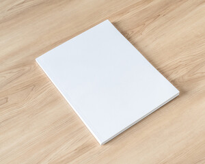 Book cover mockup with blank white front paper page a4 paperback mock up for catalog, magazine,...